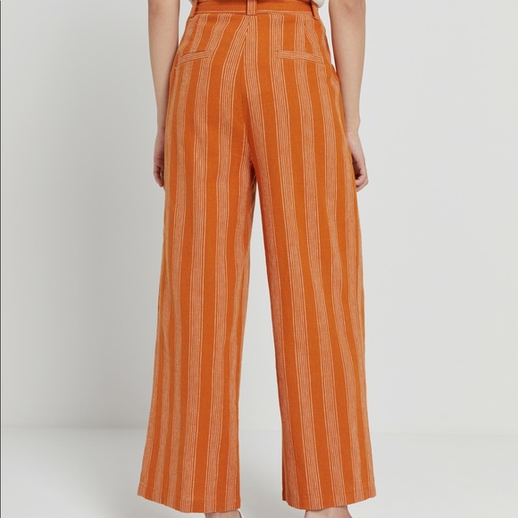 FRANK & OAK Linen Striped Wide-Leg Pants - Picture 3 of 8